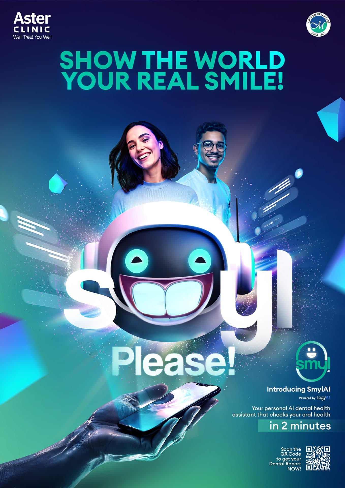 Aster Clinic dental campaign poster
